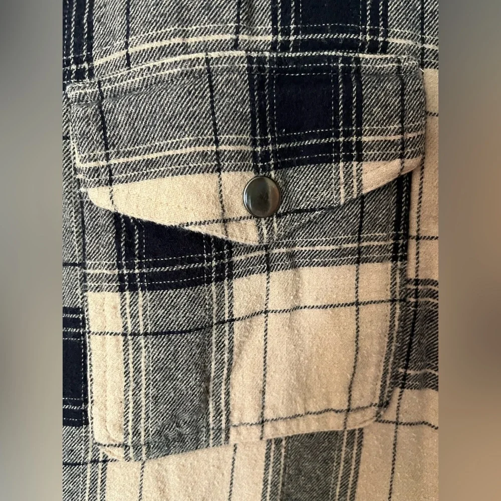 Plaid Lucky Brand Women's Jacket Black and Tan size L - Picture 9 of 9
